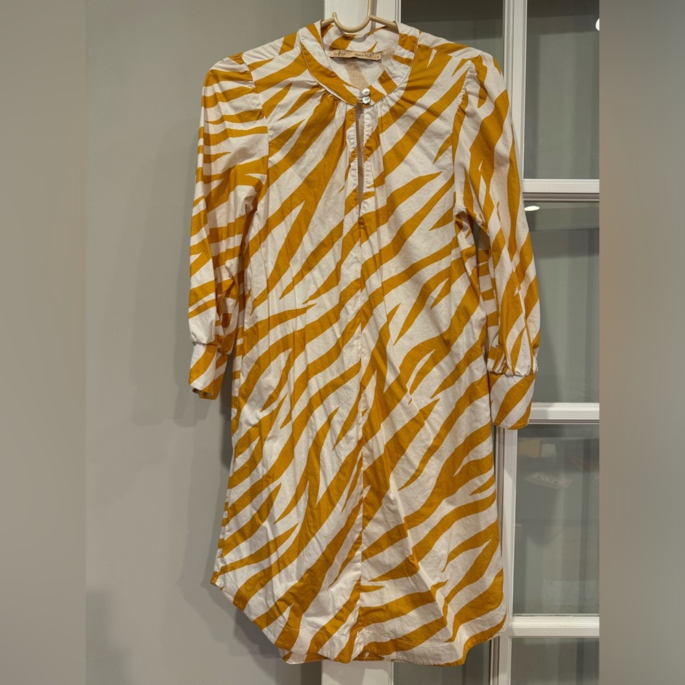 Maria Filo yellow and white zebra print Brazilian dress